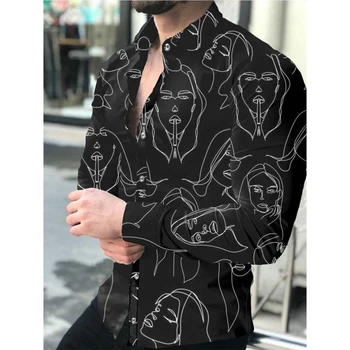Moške Srajce Klasični, Dolgi Rokavi Moški Gumb Navzdol Majice s 3D Tiskanih Baročni Vzorec, ki je Primerna za Vse Priložnosti
