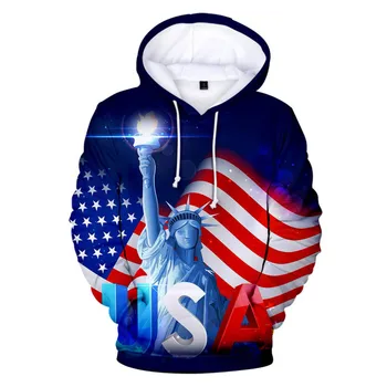 Novo ZDA Zastavo Hoodies Moški/Ženske Majica JULIJA ČETRTI Združenih državah Amerike je Dan Neodvisnosti, ki so Hoody Modna Oblačila