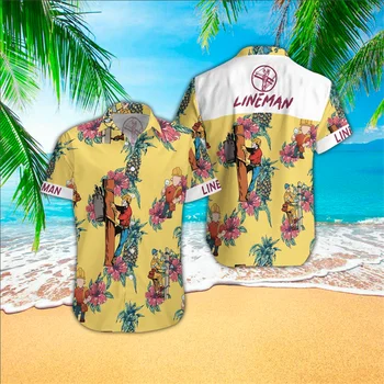 Poletje Havajske Srajce Sadje 3d Print Majica Moški Ženske Modni Ananas Srajce Enotni-Zapenjanje Kratek Rokav Bluzo Mens Oblačila