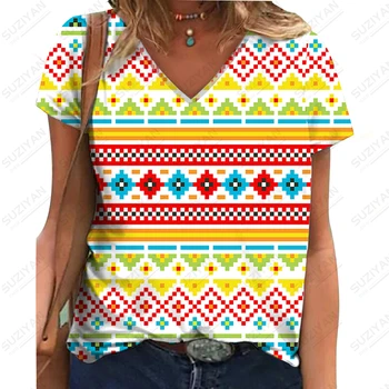 Poletje nove ženske Proti-vrat T -shirt trak 3D tiskani lady Proti-vrat T -shirt priložnostne modni trend Proti-vrat T -shirt