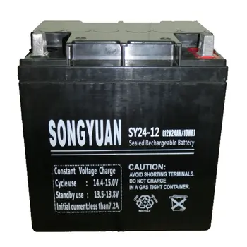 Polnilna zaprti vodi kisline baterija 12V / 24Ah REF largoxanchoxalto SY24-12 165mm x 125 mm x 175