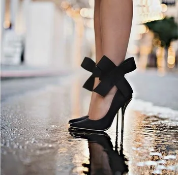 Tednik novi prišleki rdeča črna modra metulj-vozel modna ženska, čevlji gleženj odvisnih stiletto pete slaven sandali