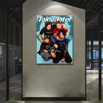 Tokio Hotel Plakat Retro Rock Band Oljno Slikarstvo Stensko Dekoracijo