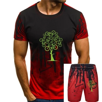 Umetniško Sliko Zeleno Kolo Drevo T Shirt Za Moške Slim Fit Zamotek Plus Velikost Tee Camiseta Božično Darilo Tshirt Bombažne Tkanine