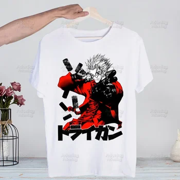 Vash Trigun Tajfun Majica s kratkimi rokavi Moški Retro Oprati Vrhovi Tees Harajuku Tshirt Ulične Hip Hop Moška T-majice