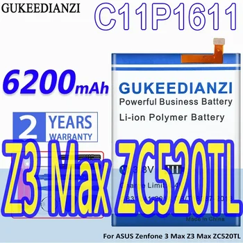 Visoka Zmogljivost GUKEEDIANZI Baterije C11P1611 6200mAh Za ASUS Zenfone 3 Max Z3 ZC520TL