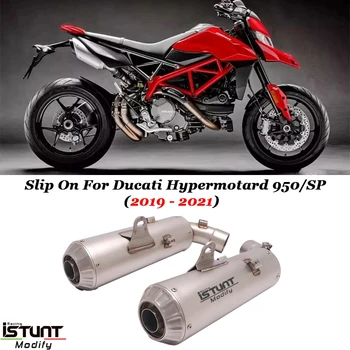 Za Ducati Hypermotard 950 motorno kolo, Dvojni Izpušni Glušnik Povezavo Cevi Zdrsne Na Ducati Hypermotard 950 SP Dvakrat Zapored Exhasut Cevi