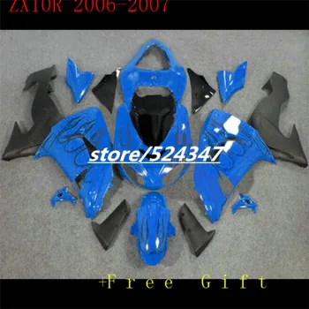 Črno modra Oklep kompleti ZA KAWASAKI NINJA ZX10R 06-07 ZX 10R 06 07 ZX-10R 06-07 10 R ZX 10R 2006 2007
